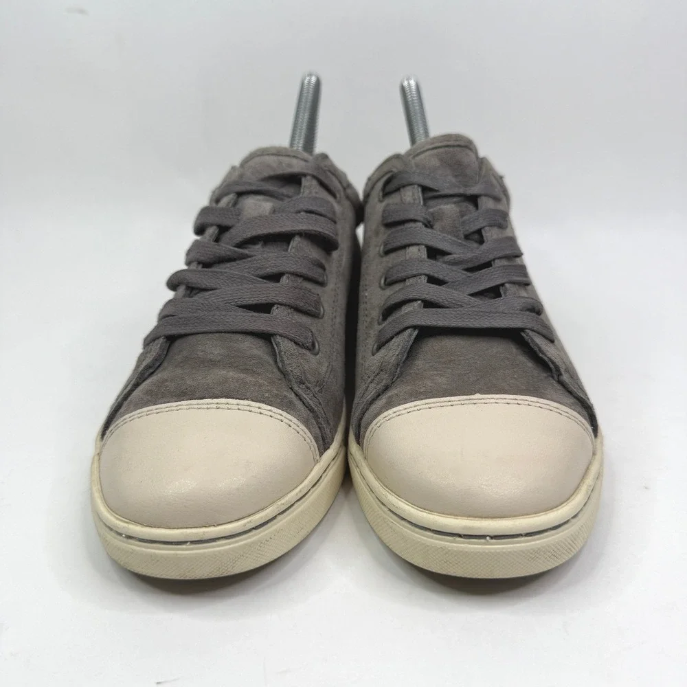 UGG Australia Womens 7 Grey Suede Low Top Lace Up Sneakers 1010638 - Picture 2 of 8